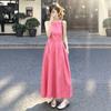 Small Man Unique Beautiful Pink Sleeveless Dress Children Summer New Holiday French Style Medium and Long Dress