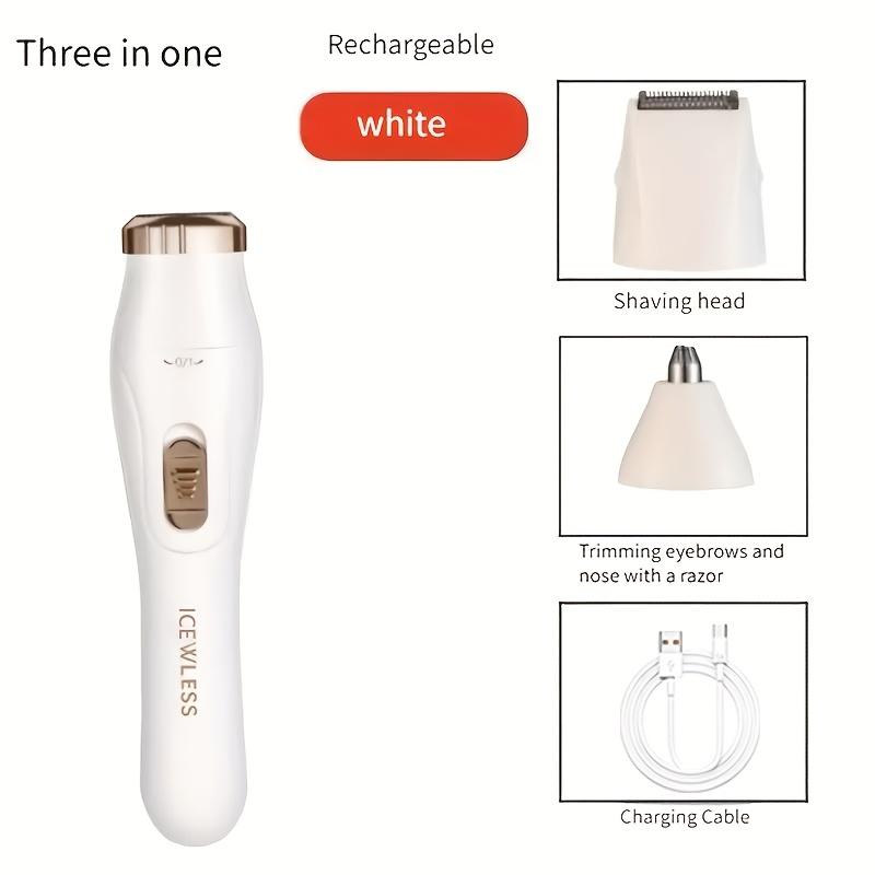 USB Charging Three in One Shaver, Women's Home Multifunctional Underarm Hair Removal Device, Eyebrow Trimmer, Nose Hair Remover
