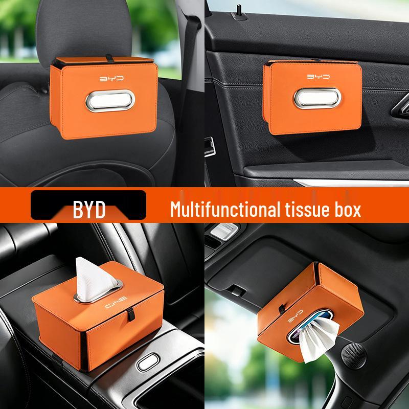 Tissue Box Holder for BYD Han, Tang, Qin Plus, Song Pro/MAX, Yuan EV - Pull-out Car Storage