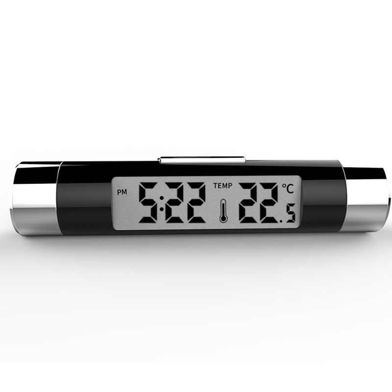 

Автомобильный термометр для воздуховода, электронные часы, светодиодный цифровой дисплей, термометр с подсветкой сзади, автомобильные принадлежности чёрный