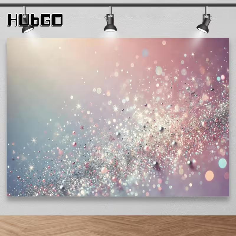

2D Pastel Glitter Bokeh Backdrop for Girl Birthday, Baby Shower and Gender Reveal 47.2x31.5inch/120*80cm