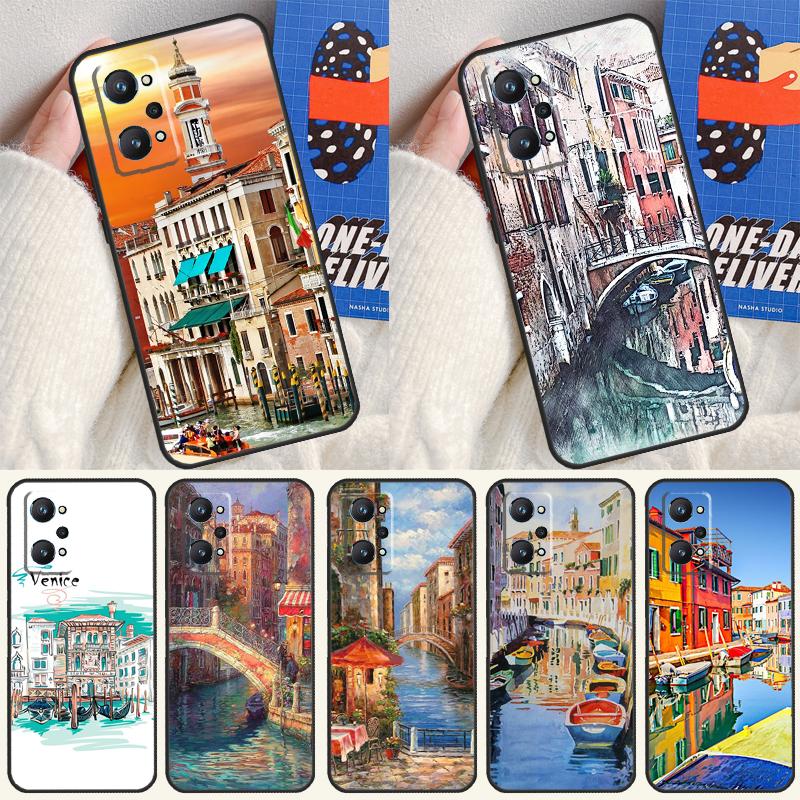 Travel italy Street Venice For Realme GT 6 6T 5 GT7 Pro C61 C75 C55 C51 C21Y C25S C67 C53 13 12 10 11 14 Pro Plus Case