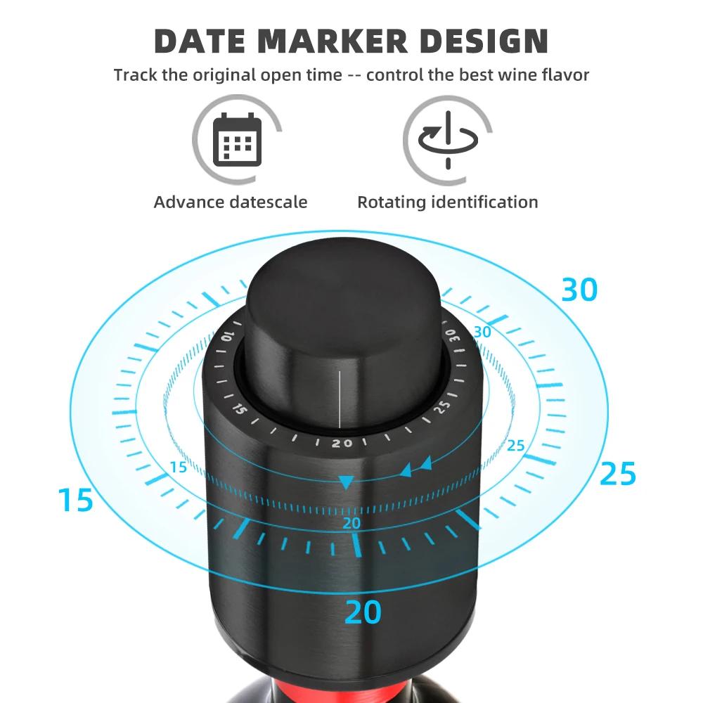 Vacuum 12pc Wine Bottle Cap Stopper Sealed Storage Vacuum Memory Wine Stopper Push Style Barware Wine Cork Black Bar Tools