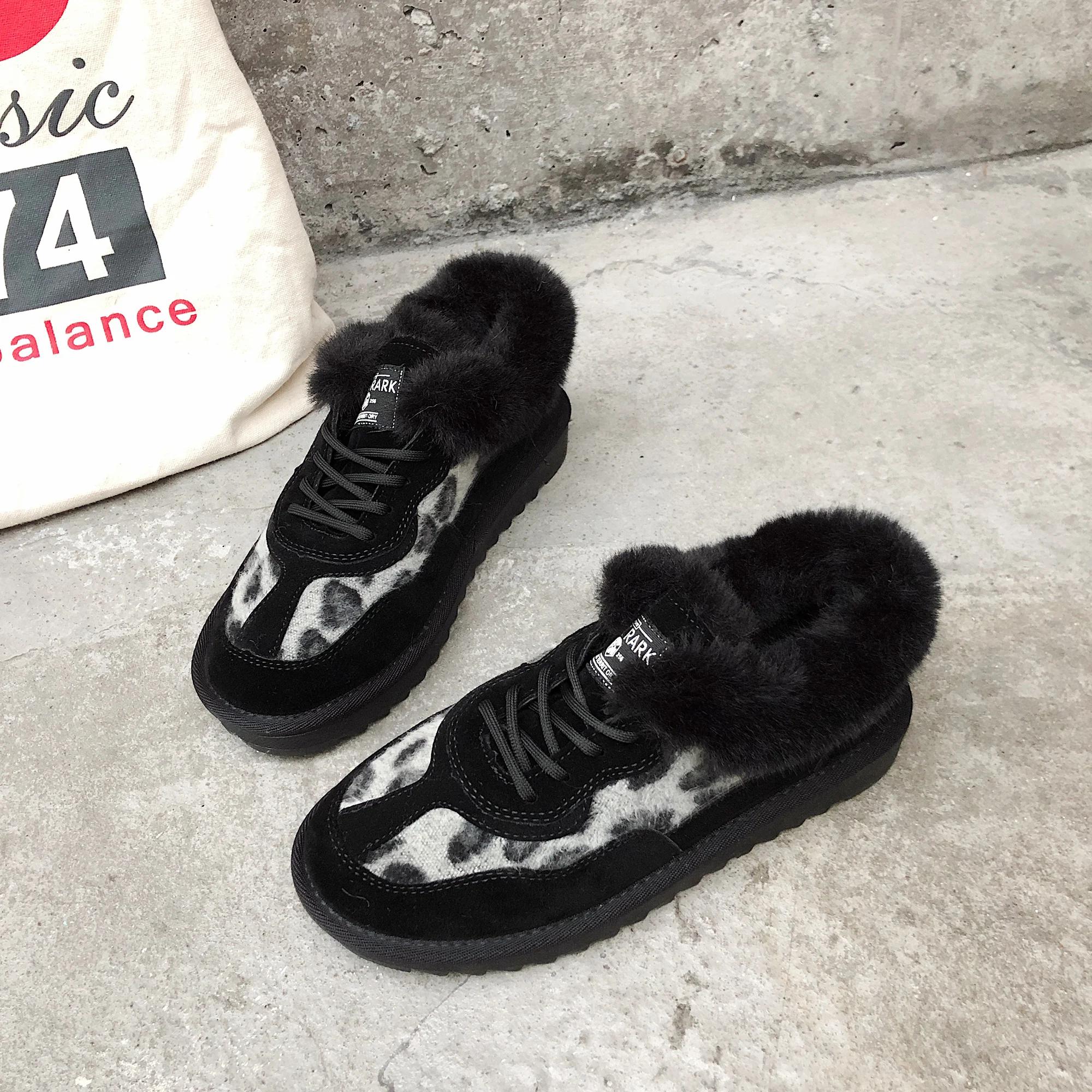 

Балетки Женские Меховые Неглубокие Ботильоны Зимние Новые Модные Леопардовый Принт Короткий Плюш Теплая Женская Обувь Тренд 2025 Уютные Нескользящие Ботинки 35