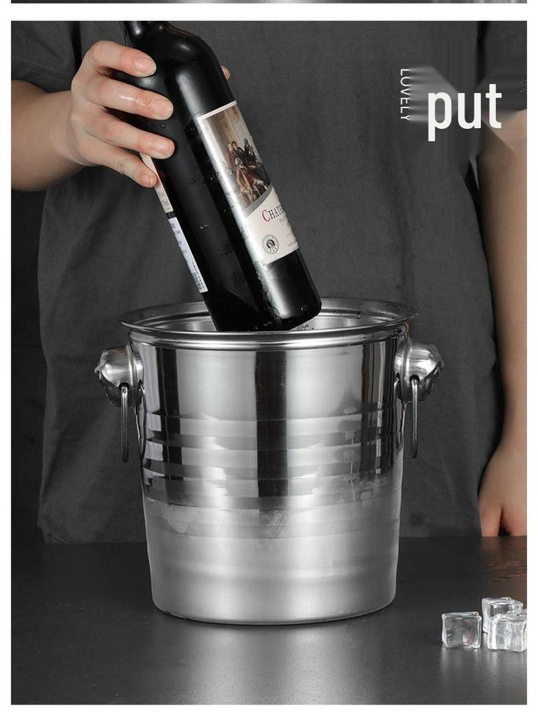 Stainless Steel Tiger Head KTV Ice and Champagne Bucket for Bars