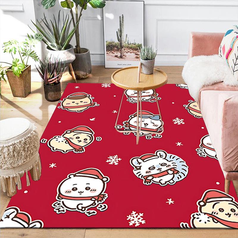 1Pc Christmas Cute Characters Rug, Office Carpet Indoor Outdoor Doormat, Non-Slip Soft, Living Room, Christmas Halloween Gift M929332