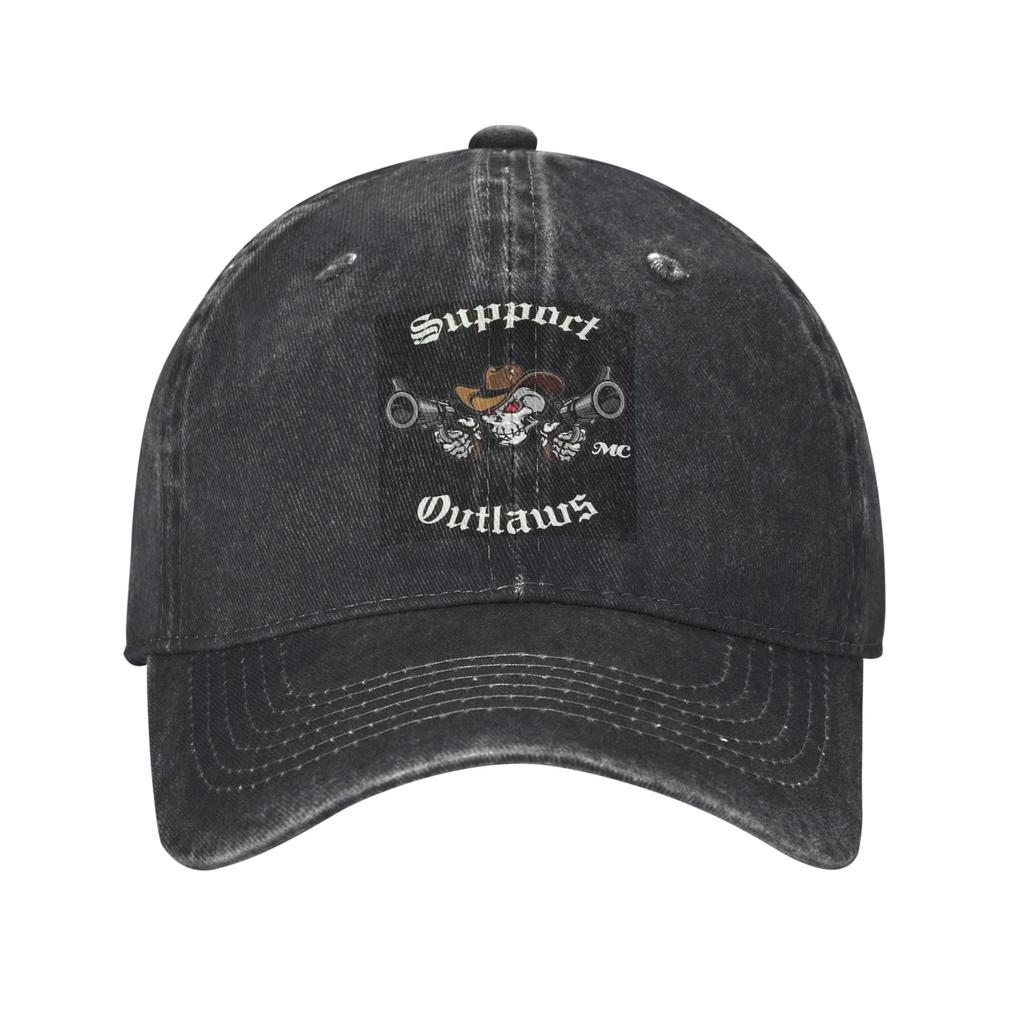 Unisex Baseball Hats Outlaws Mc Support Denim Fabric Outdoor Baseball Caps Hip Hop Cap Casquette