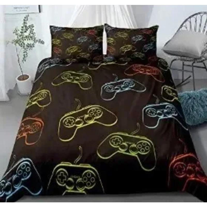 Gamepad Comforter Cover Gamer Bedding Set Teens Video Game Duvet Cover for Youth Boys Modern Game Controller Bedspread
