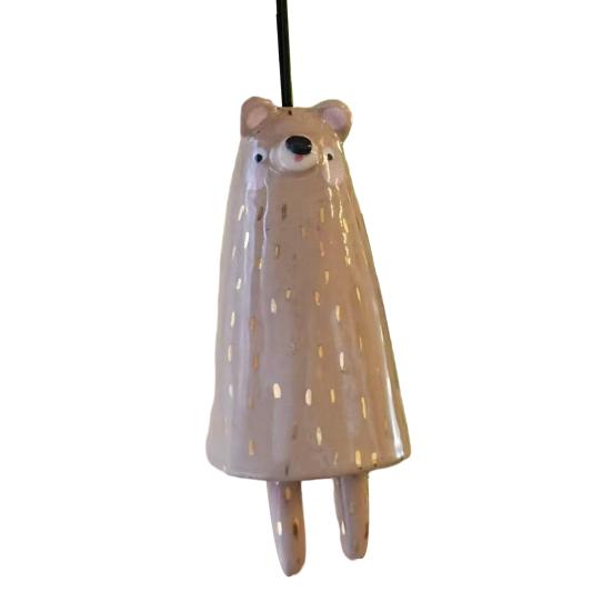 

Ceramic Bell Handmade Hand-Painted Gentle Healing Ringtone Soft Crisp Sound Cape Doll Bell Hanging Decorative Gift Accent J