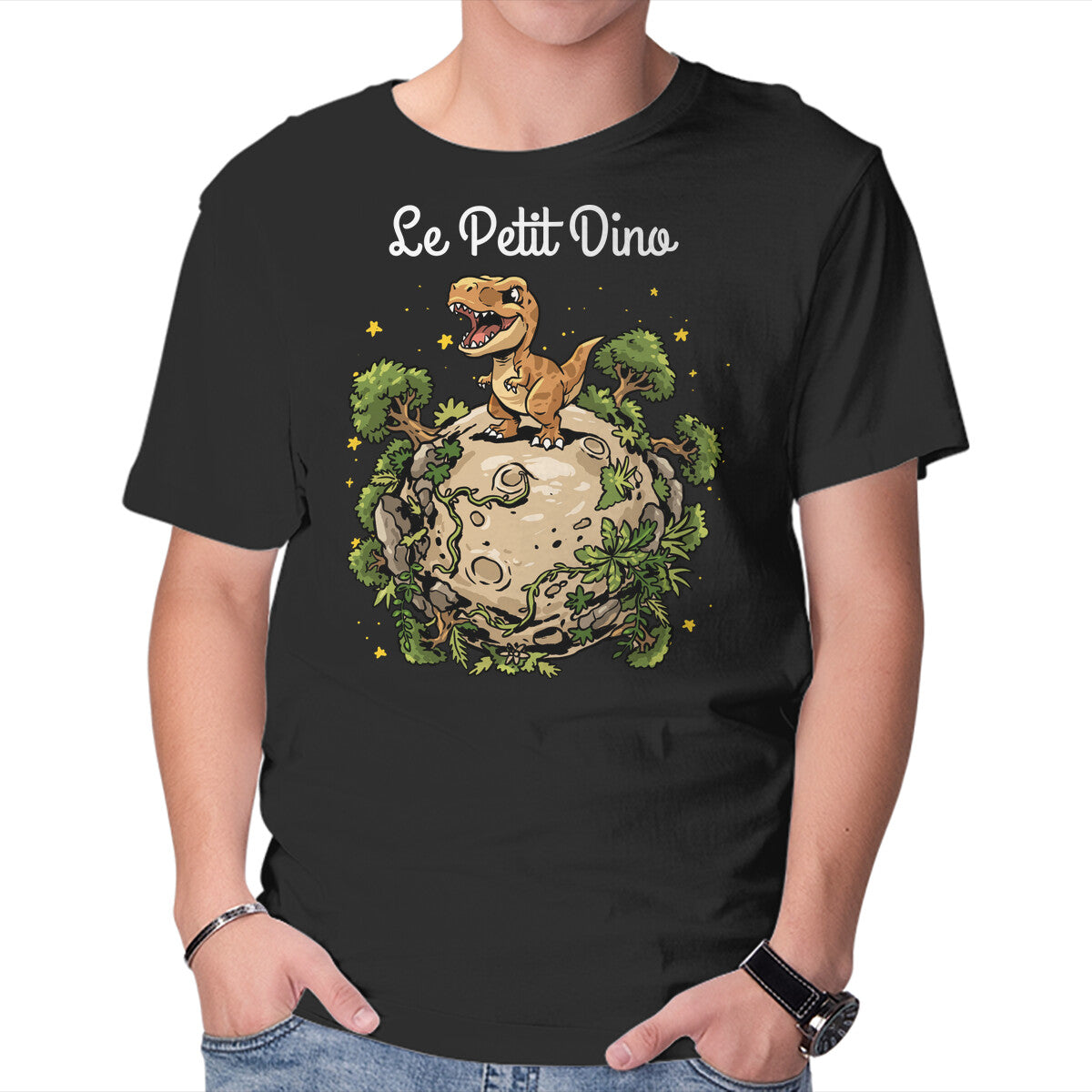 Unisex Crew Neck T-Shirt Le Petit Dino Graphic Short Sleeve Casual Tee XXL