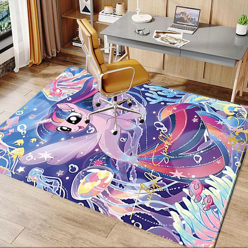 My Little Pony Twilight Sparkle Chair Mat Fantasy Sea Horse Design for Home Decor, Office Carpet, Gift Idea
