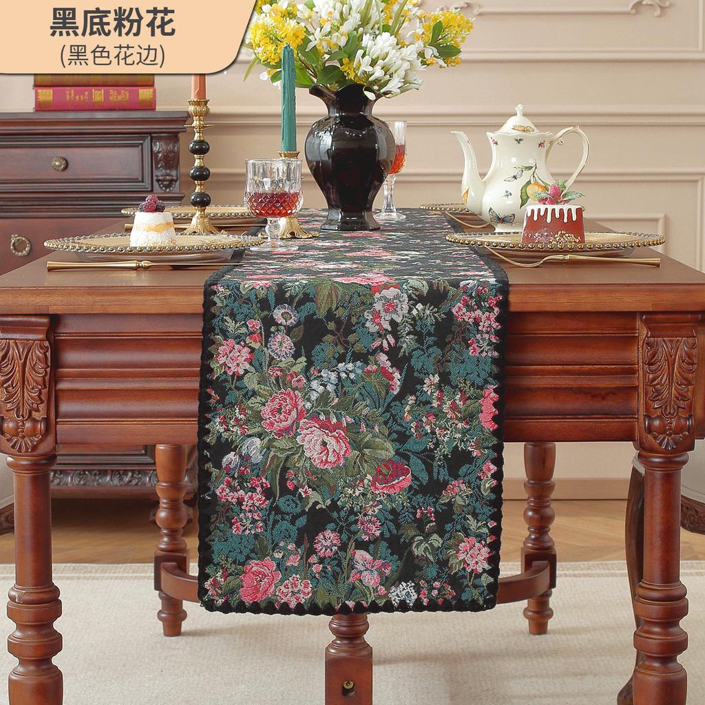 Table Runner Cotton Linen Rectangle Tabletop Decoration Embroider Tablecloth for Wedding Kitchen Holiday Party Home Decor