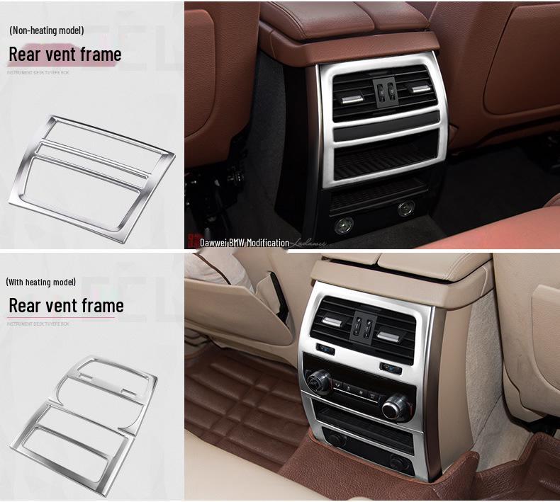 BMW 5 Series GT Interior Modification: Center Console Vent & Window Lift Handle Bright Strip Stickers for 528 535i.