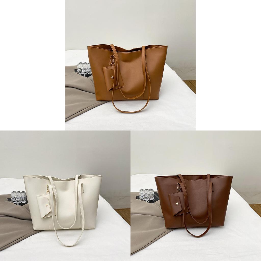 Simple Design Ladies Tote Bag In Pu With Interior Zipper Pocket For Work And School