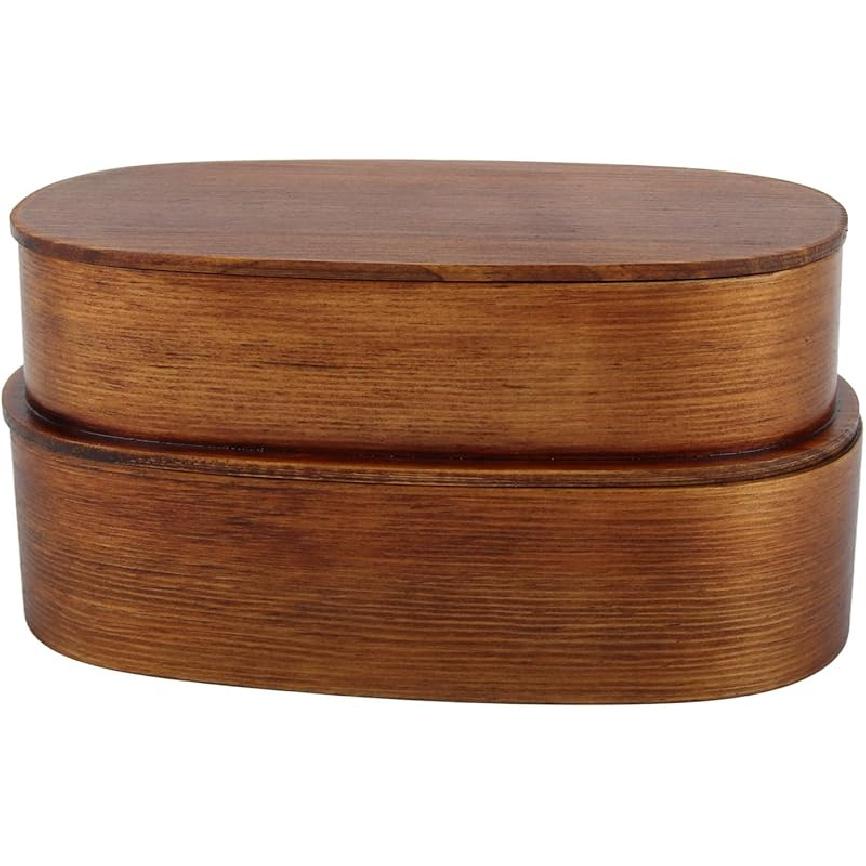 Wooden Lunch Box, Bento Box Adult Lunch Box LeakProof Stackable Japanese Bento Lunchbox Food Storage Container for Workers(Antique lacquer) Antique lacquer