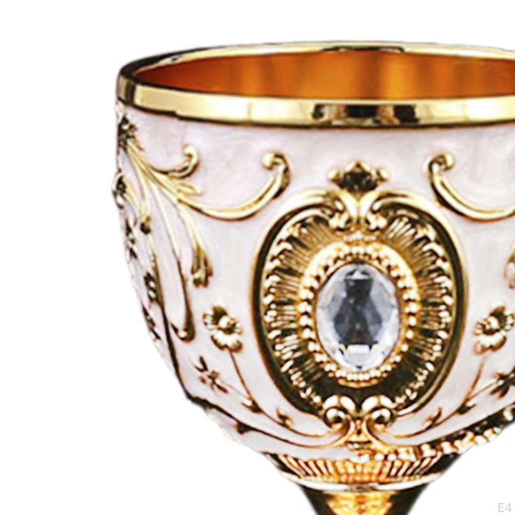 Embossed Water Goblet Drinking Cup Collection Reusable Tableware Metal Mini for Holiday Party