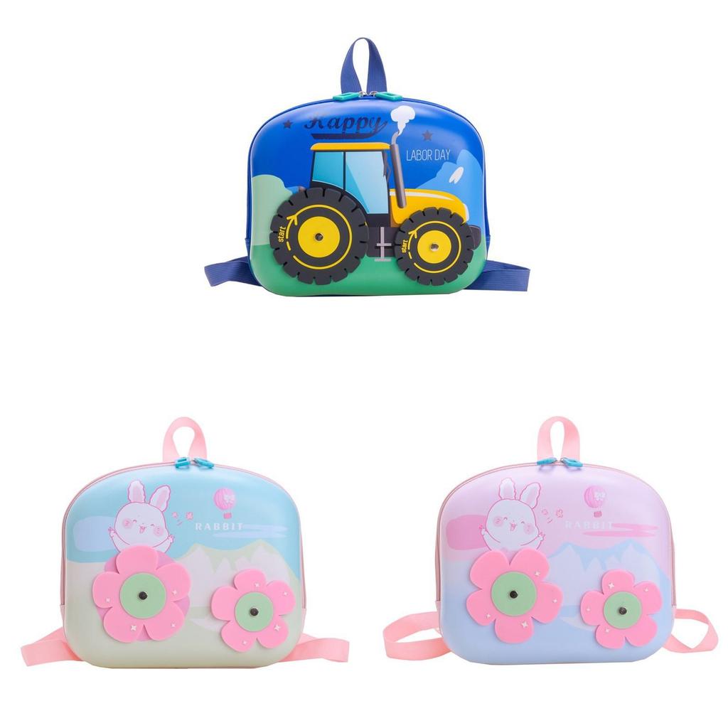 Cartoon Cute Engineering Vehicle Backpack With Lightweight Design For School Students