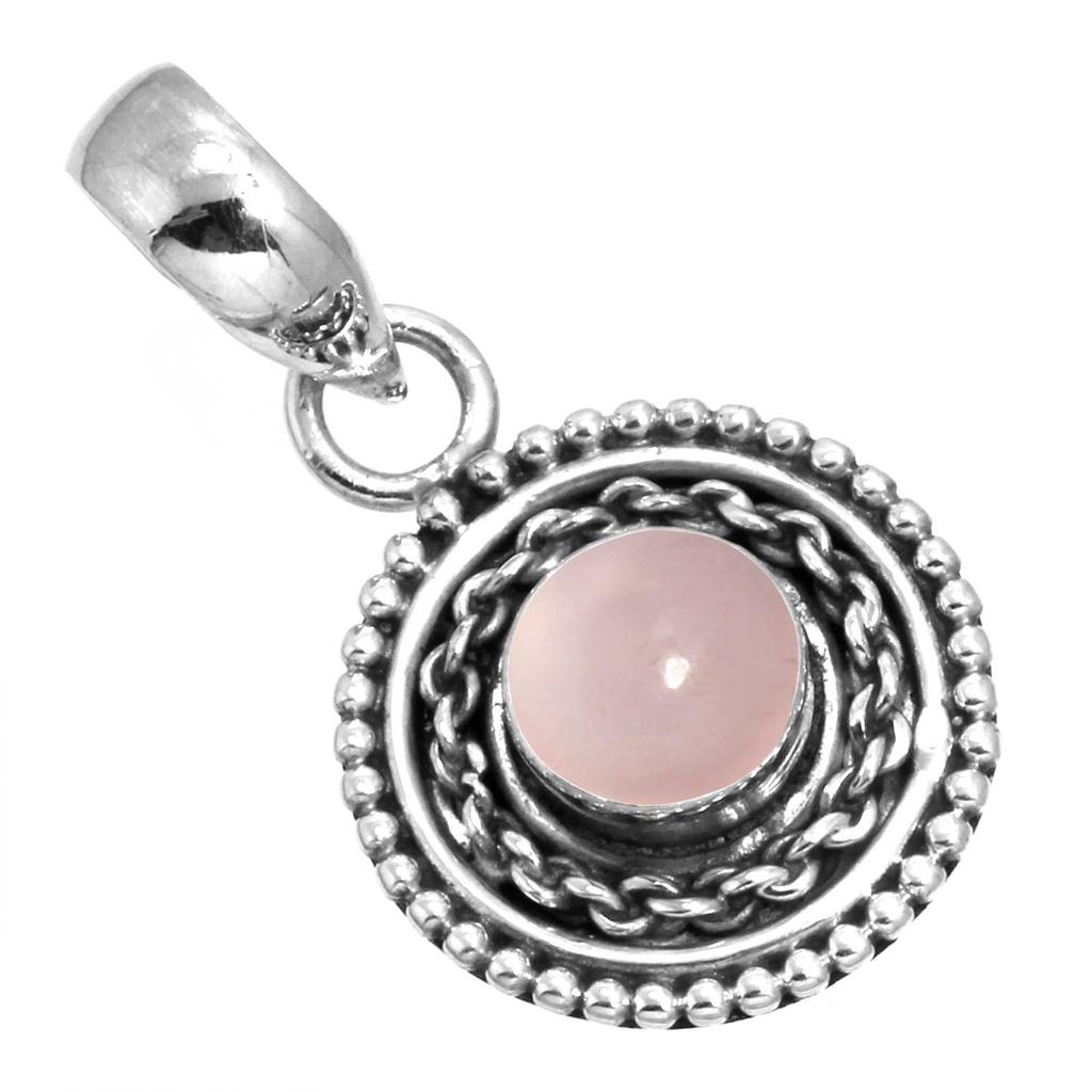925 Sterling Silver Pendant Women Gemstone Handmade Jewelry Engagement Gift Malachite Moonstone Rose Quartz Red Stone Smoky Topaz Tiger Eye Boho