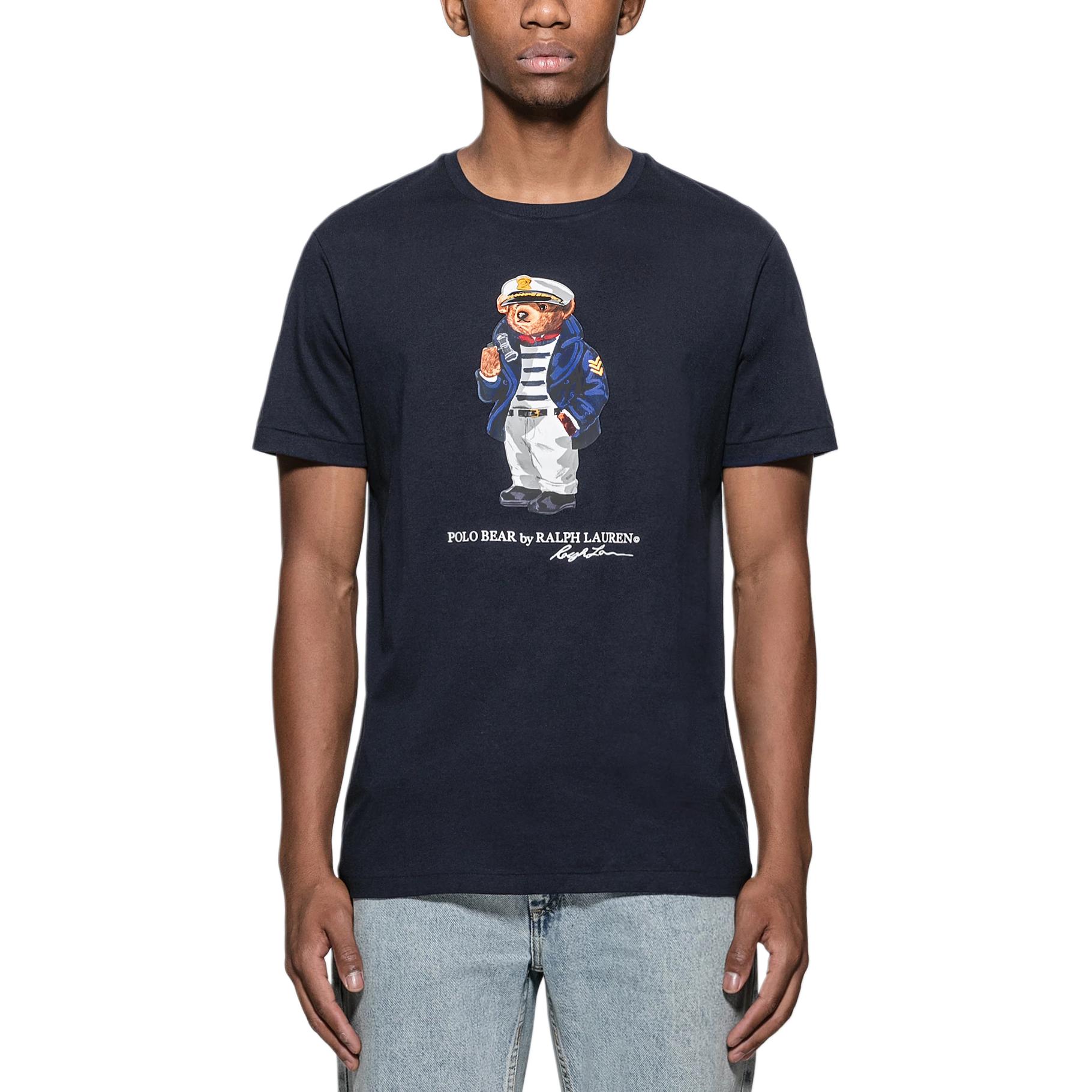 

Мужская футболка с круглым вырезом и графическим принтом Captain Bear Polo Ralph Lauren SS24 Топы Темно-синий 710791096-001 XS