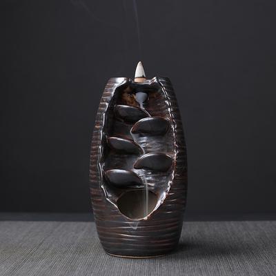 Waterfall Incense Burner Backflow Ceramic Incense Holder Incense Fountain Backflow Incense Cones for Home Decor Office Gift