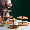 Wooden cake pan High foot Dessert plate Display stand Wooden tray Dim sum dish Bread plates Fruit plate Cake plates Glass cover
