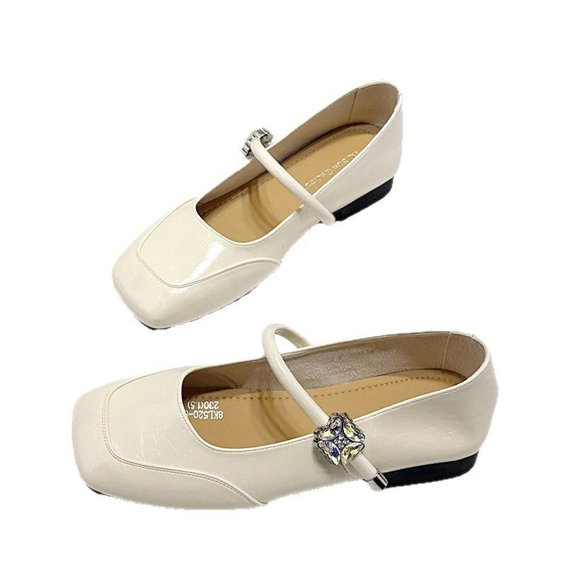 Leather shallow mouth single shoes soft sole not tired feet women's shoes new summer skirt flat Mary Jane shoes
