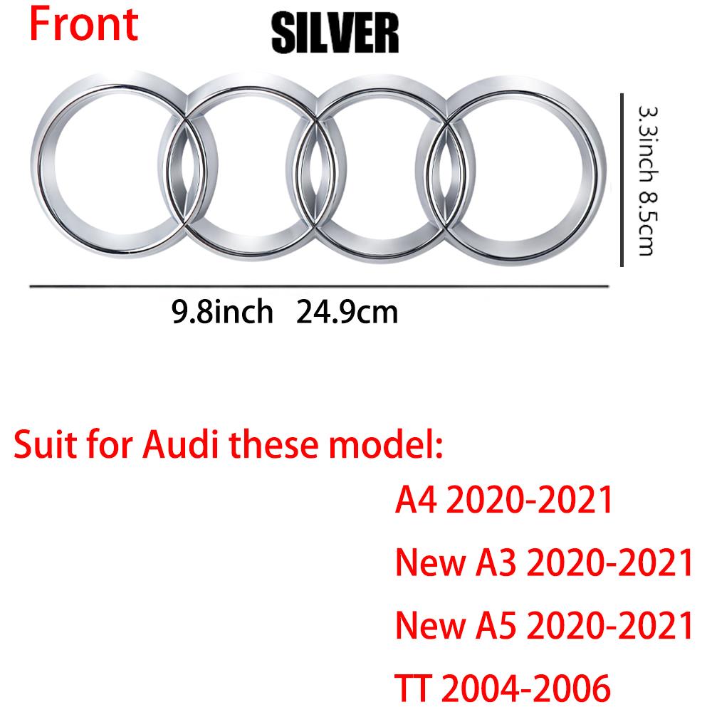 Logo 4 Anelli ABS Griglia Anteriore Auto Emblema Cofano Adesivo Badge Bagagliaio Posteriore Valvola Per Audi A3 A4 B8 8P A5 A6 A7 A8 Q2 Q3 Q5 Q7 Sline