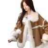 Lamb wool fur Maillard coat women's winter imitation fox hair lazy wind fur integrated fur thickened coat
