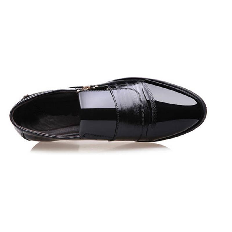 Marke Herren Business Lederschuhe Mode Spitzschuh Rutschfest Oxford Kleiderschuhe Herrenschuhe Klassischer Reißverschluss Lässige Laufschuhe 38-48