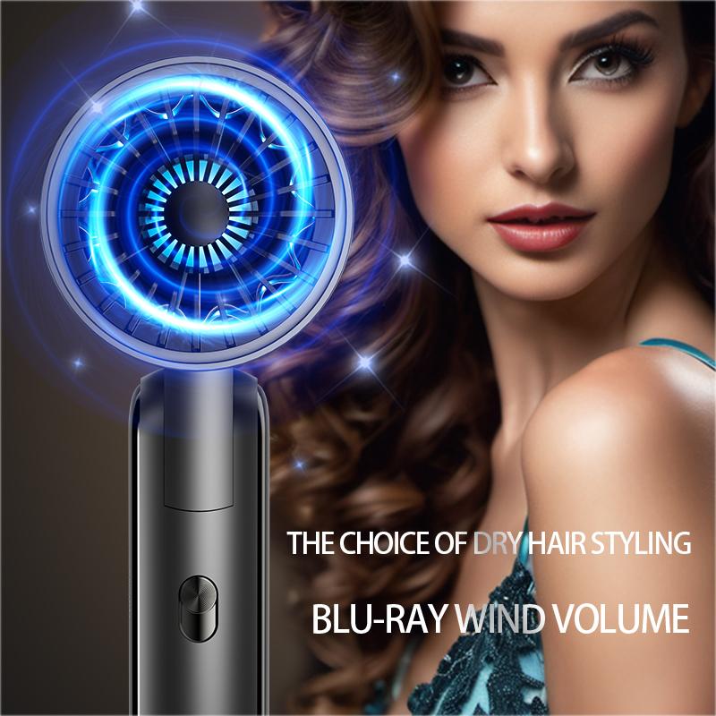 Folding Handle Hair Dryer with Large Hood, High Power Negative Ion Hair Dryer for Home Use, Fast Drying & Hair Care