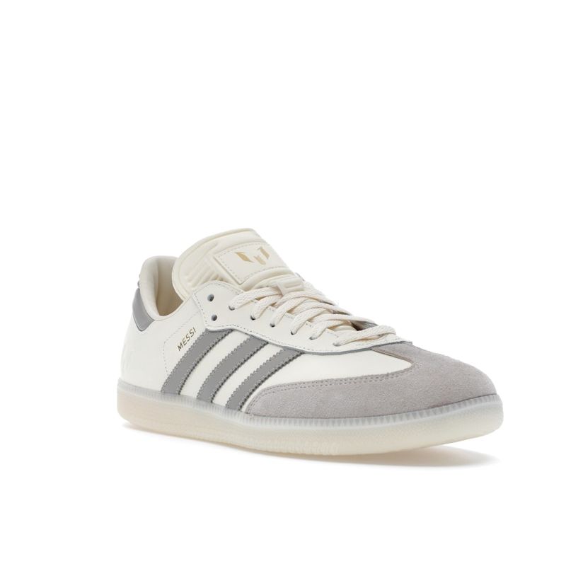 Lionel Messi x Adidas Samba Indoor Krémově bílé Unisex tenisky Světle hnědé Zlaté metalické JQ0266