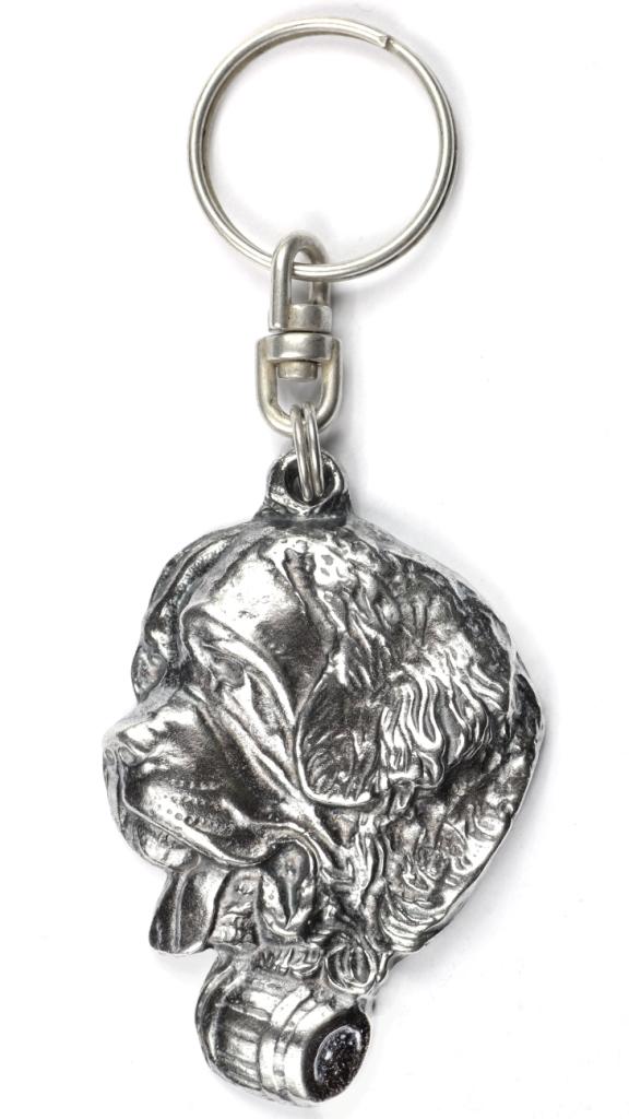 St. Bernhard, Bernhardiner – Versilberter Anhänger mit einem Hund in einer dekorativen Schachtel, Handtaschen-Dekoration | Art-Dog
