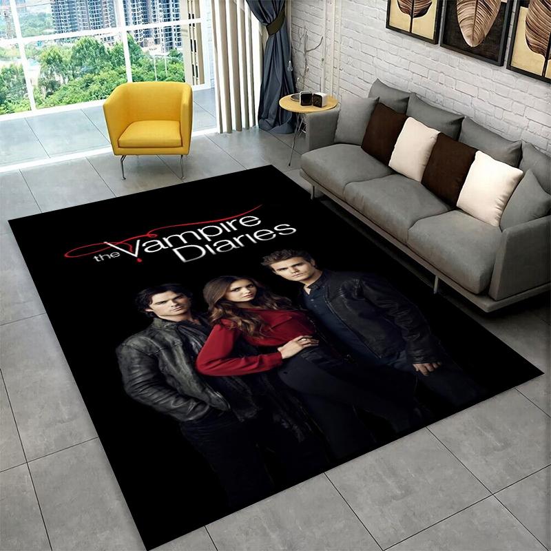 Tappeto The Vampire Diaries Damon Salvatore per Camera da Letto Soggiorno Divano Sala Giochi Zerbino Decorazione Casa, Tappeto Area Bambini Antiscivolo