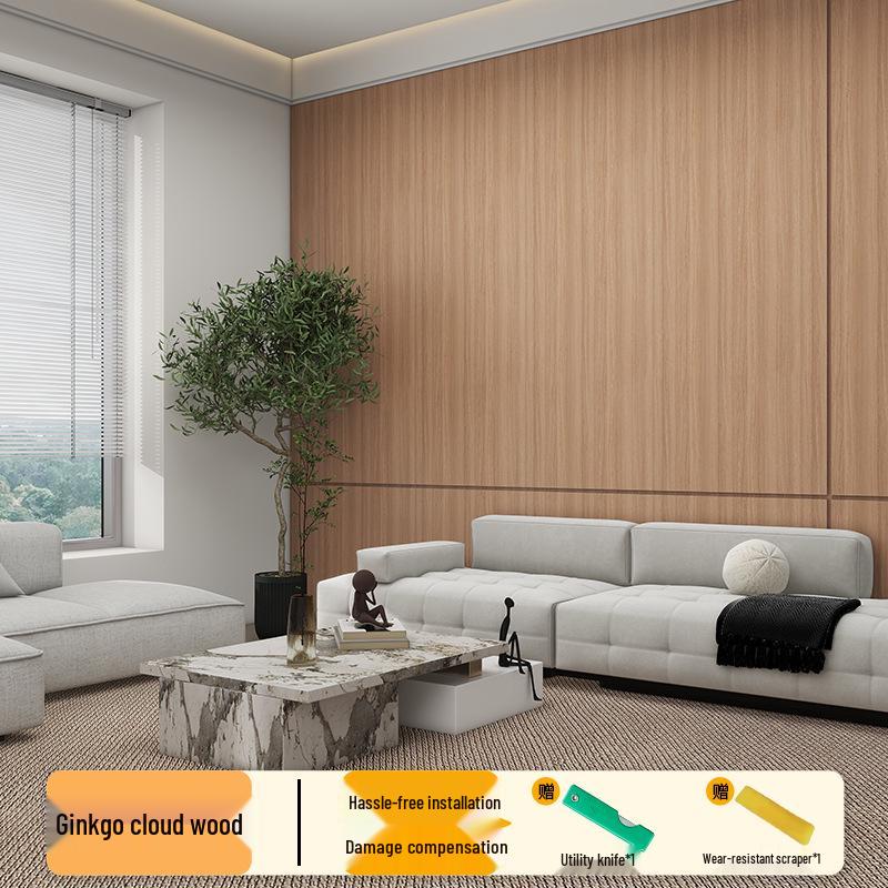 Wood Veneer Self-Adhesive Wallpaper: Thick, Soft, Imitation Wood Grain for Doors, Tables, and Furniture Renovation.