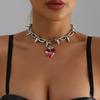 Ins Dark Babes Wind Cone Chain Love Collarbone Chain Light Luxury Y1k Subculture Necklace