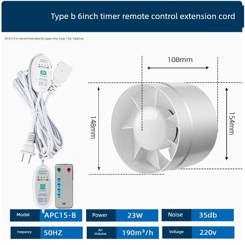 Powerful Silent Bathroom Exhaust Fan for Home Use, Wall-Mounted Toilet and Kitchen Ventilation Fan, Dual-Directional Extractor Fan