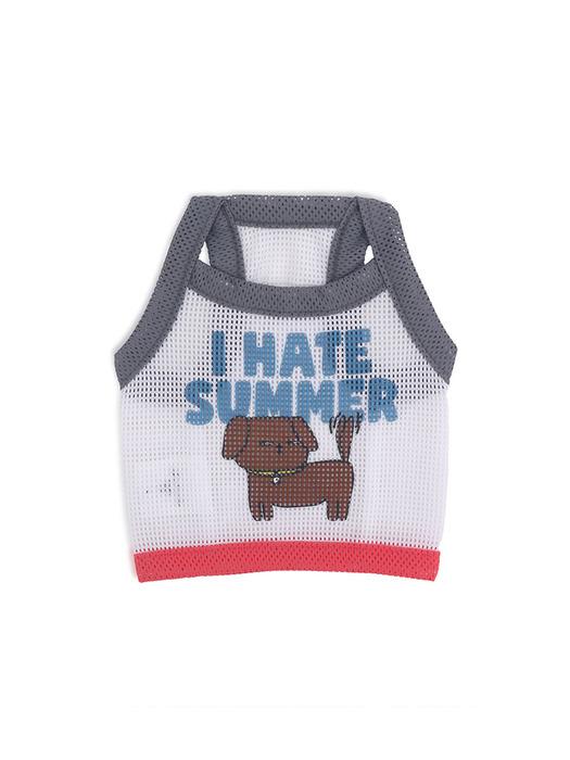 MONCHOUCHOU I HATE SUMMER Mesh Top White M