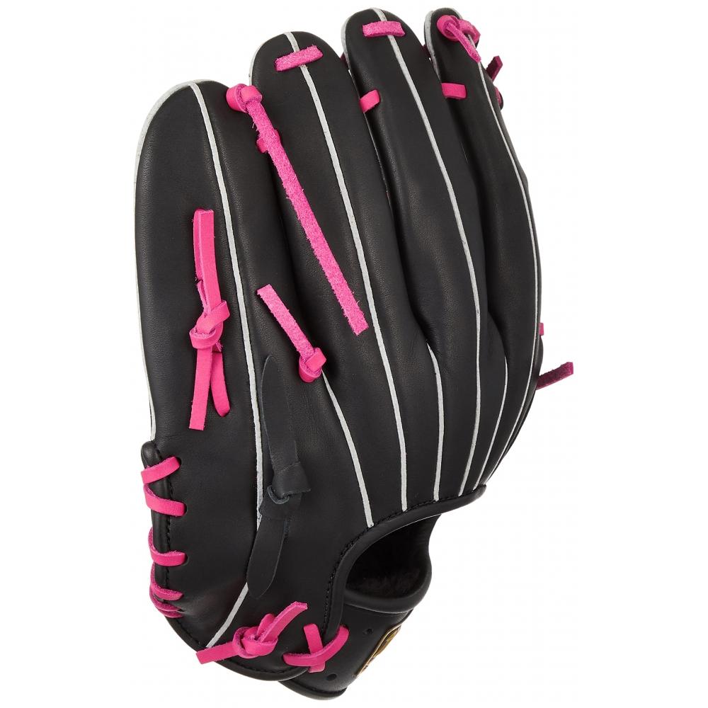 [Edycja limitowana Amazon.co.jp] Miękka rękawica baseballowa ZETT (Rękawica) Fine Play Wszechstronny Czarny x Różowy do Rzucania Prawą Ręką BRGB35370Z