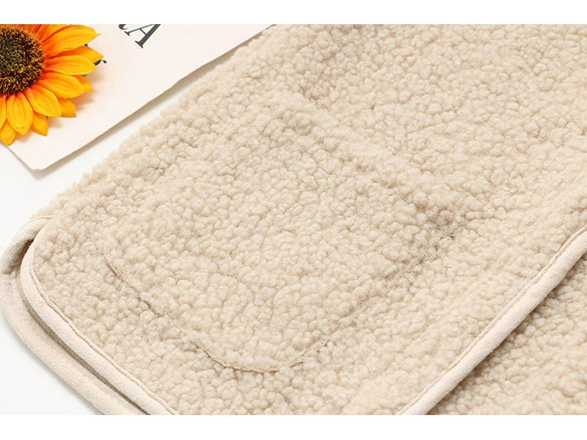 Chaleco de lana de cordero con cremallera para mujer, otoño/invierno, con pelo grueso