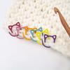 24Pcs Cat Ear Stitch Markers Set for Knitting Crochet Multiple Color Metal Locking Rings Craft Marker Tools DIY Sewing Projects