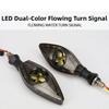 Motorrad LED Blinkerlicht 12V Zweifarbig Fließendes Wasser Blinker Fahrlicht Tagfahrlicht IPX6 Wasserdicht