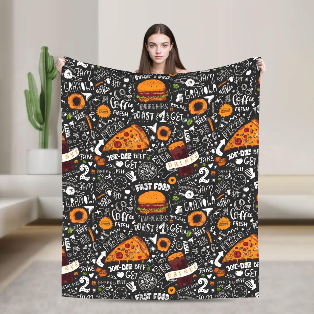 Fast Food Mexican Nachos Burritos Tacos Blanket Cover Snack Throw Blankets Bedroom Sofa Quilt Soft Warm Bedspread Multi-function