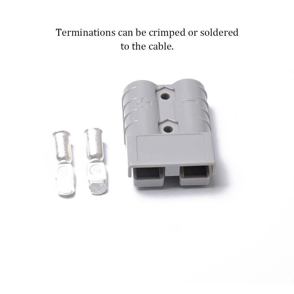 2 Sets Gray Forklift 50A 600V Connectors Plug Bipolar Terminals Adapter Covering Black Gray Pole Shell Caravans