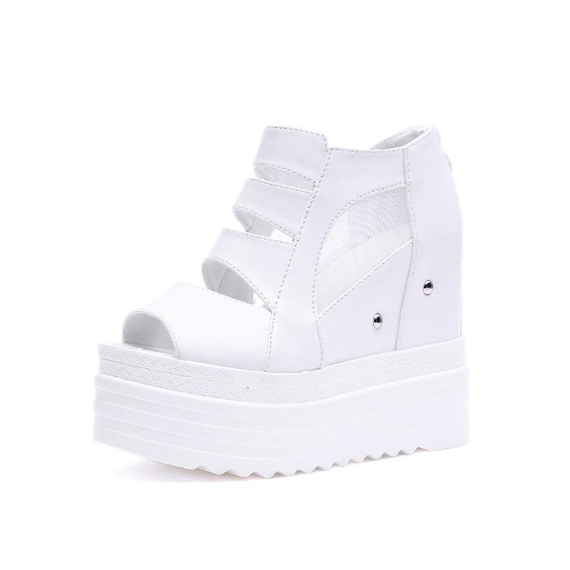 Fashion Comemore New Peep Toe High Heels Gladiator Sandals Women Platform Shoes Summer Fashion Lace Breathable Wedges Sandal Single Shoe
