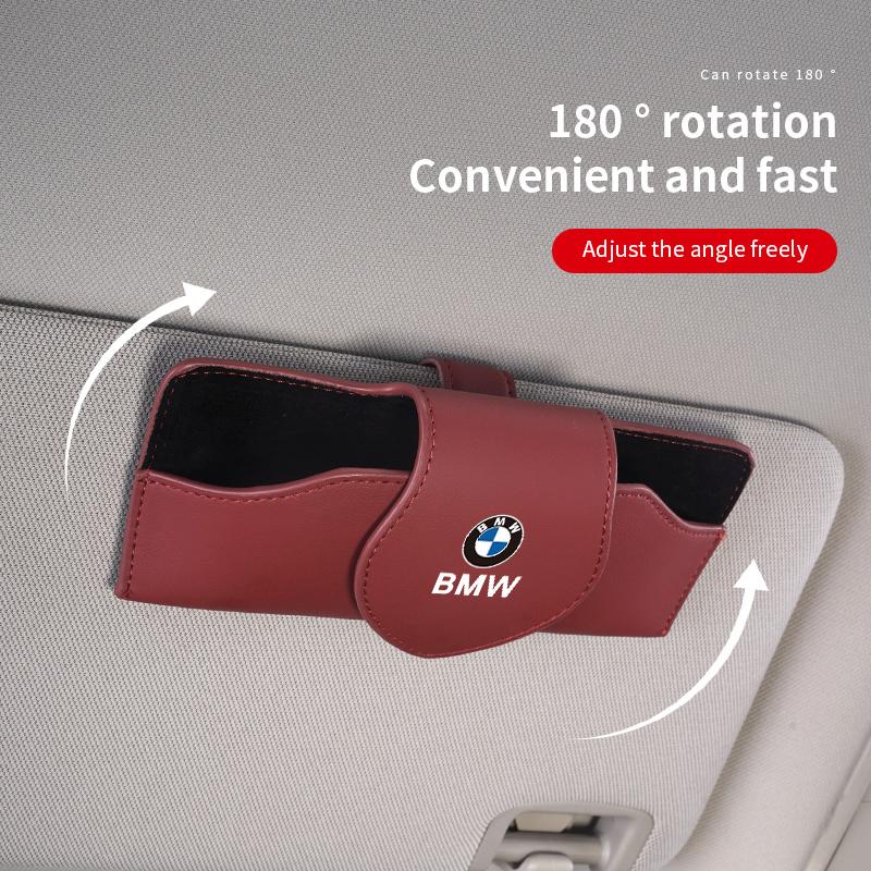 Car Glasses Case Sun Visor Leather Eyeglass Clip Auto Interior For BMW E46 E90 G30 E92 E87 E91 E70 E60 F30 F10 E39 E36 F20 G20 ulcr72