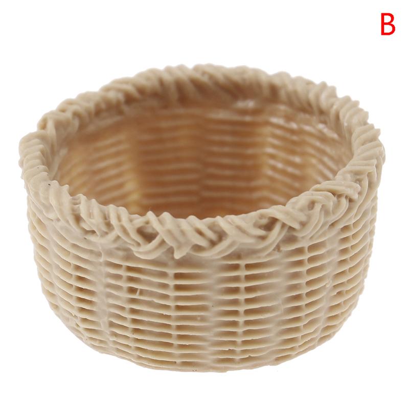 

1:12 миниатюрных кукольных домиков из смолы, мини-корзина для хранения, модель декора, аксессуары B