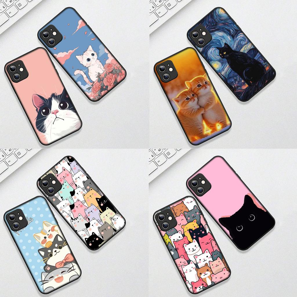 Soft Cover for Apple iPhone 17 Pro XS Max Air 6 7 8 Plus 5 + SE 2022 SE2 16E Casing Phone Case Comics Cat Meow Lovely