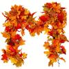 175CM Herbst Ahornblatt Girlande Künstliche Hänge-Ranke für Thanksgiving Halloween Weihnachtsdeko Zuhause Hochzeit Kamin Party
