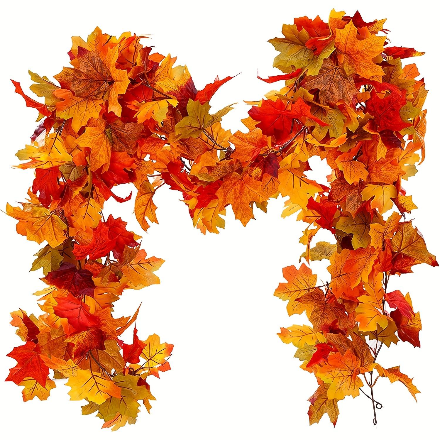 

175СМ Гирлянда из осенних кленовых листьев Искусственная подвесная лоза для Дня благодарения Хэллоуина Рождественского декора Дома Свадьбы Камина Вечеринки оранжевый