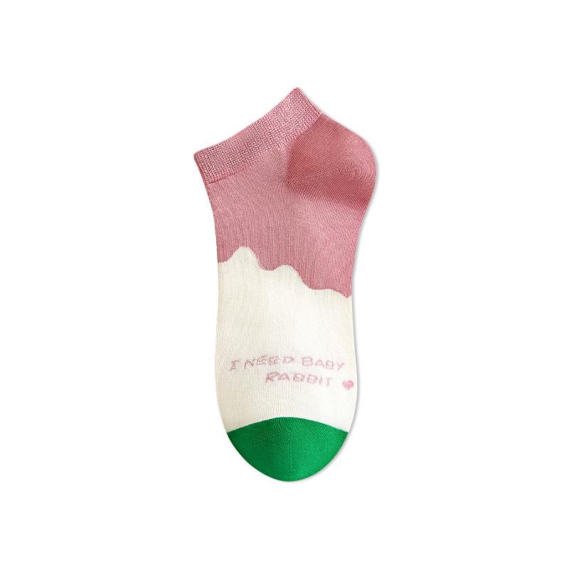 Zhuji Women s Cotton Boat Socks - Summer Thin, Odor-Resistant, Seamless, Non-Slip Low-Cut. One size розовый